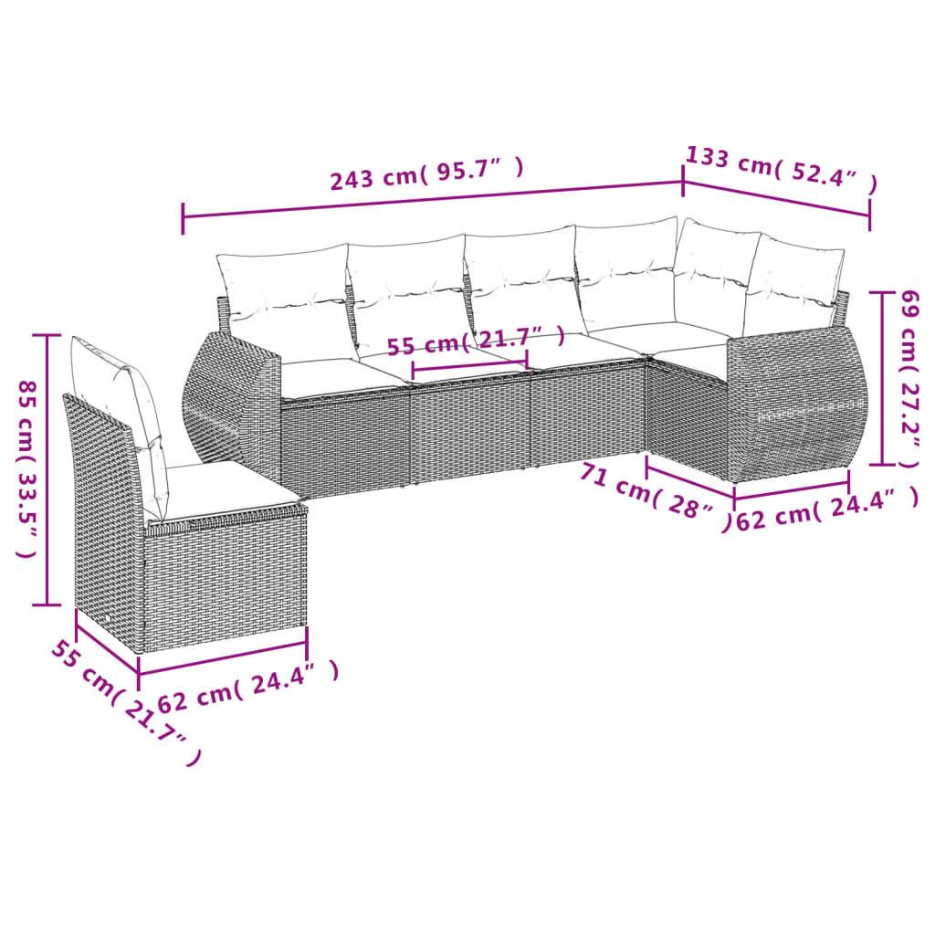 VidaXL Ensemble de canapés de jardin rotin synthétique  