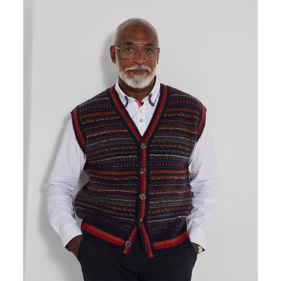 Fabuleux Veston en Maille Jacquard Fair Isle