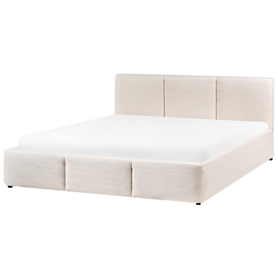 Beliani Lit ottoman en Bouclé Minimaliste BOUSSE  