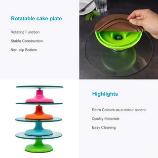 Intirilife Intirilife Plateau à Gâteau Pivotant avec Base Antidérapante  