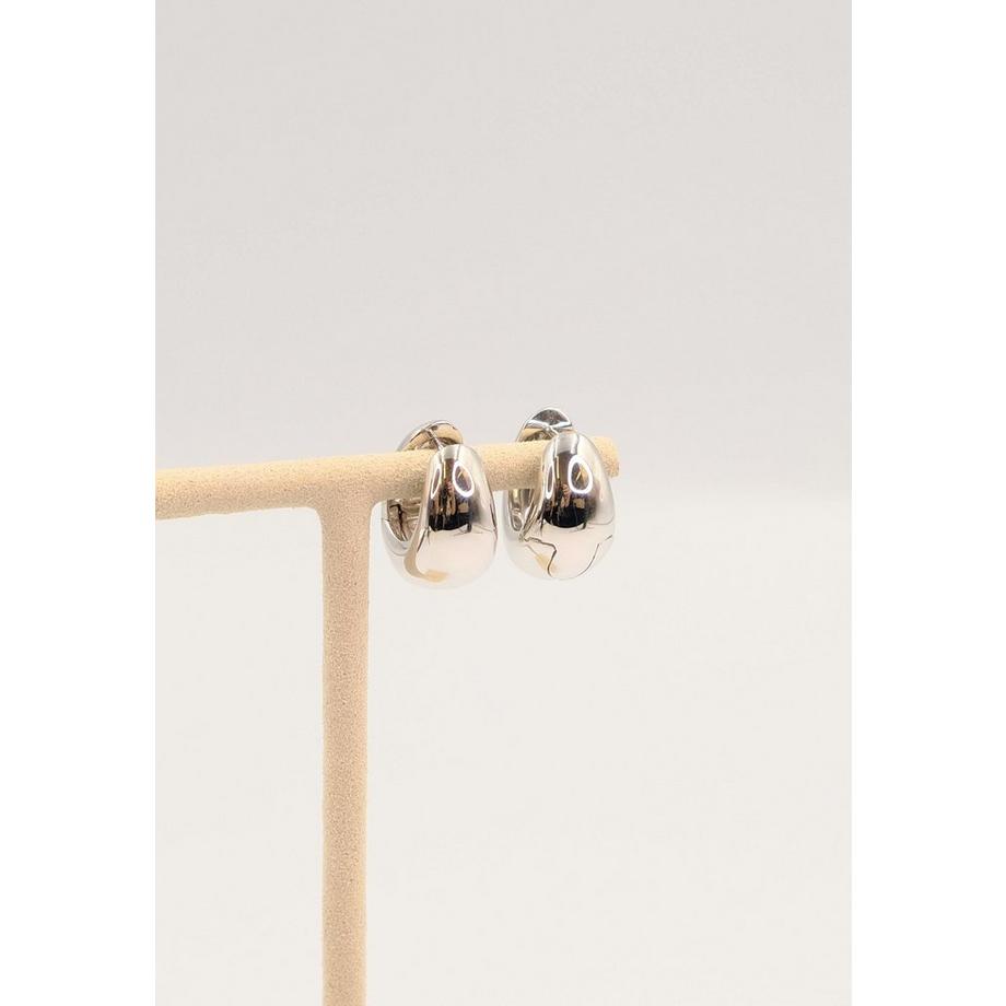 MUAU Schmuck  Charnière créole en or blanc 750 cambrée 19x15mm 