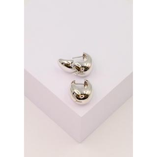 MUAU Schmuck  Creolen Weissgold 750 Scharnier bombiert 19x15mm 