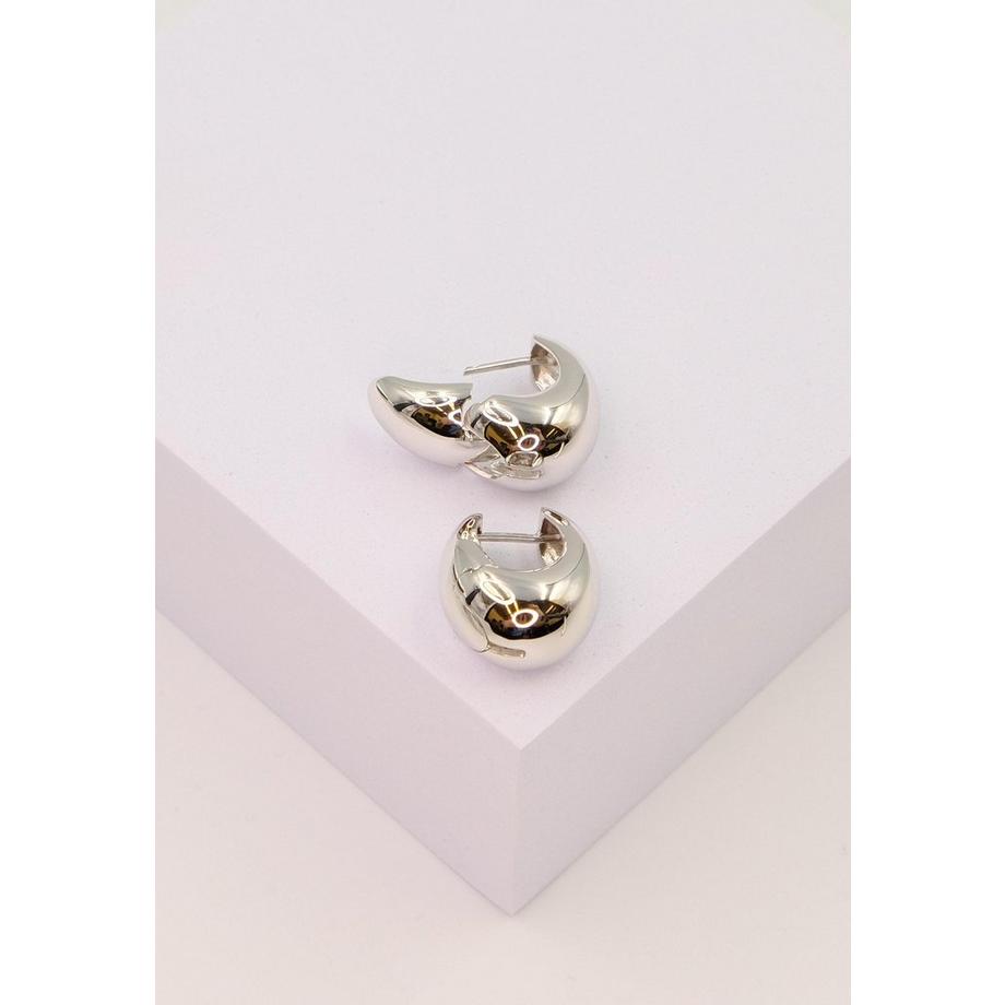 MUAU Schmuck  Charnière créole en or blanc 750 cambrée 19x15mm 