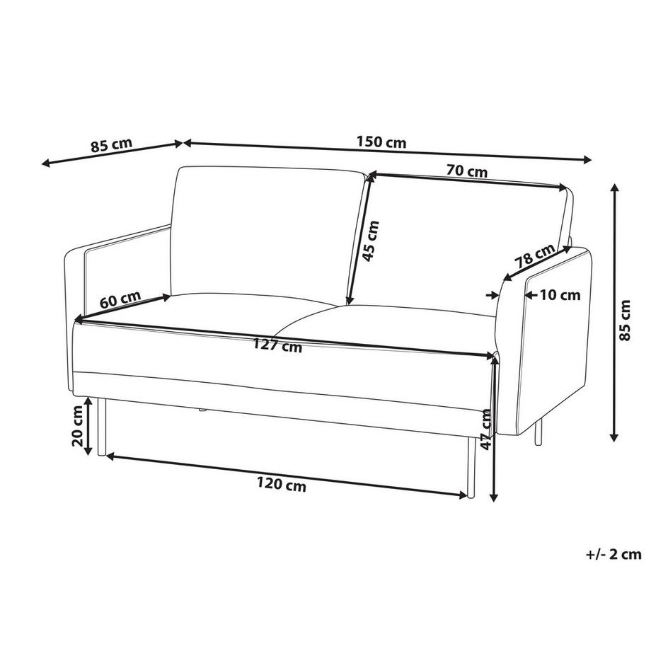 Beliani 2 Sitzer Sofa aus Stoff Minimalistisch BREDA  