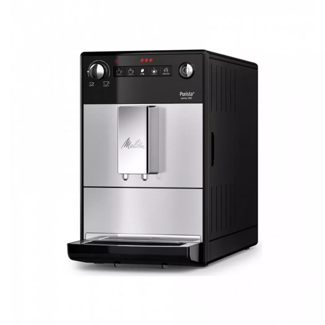 Melitta – Kaffeevollautomat 2 Tassen Funktion Silber, Schwarz