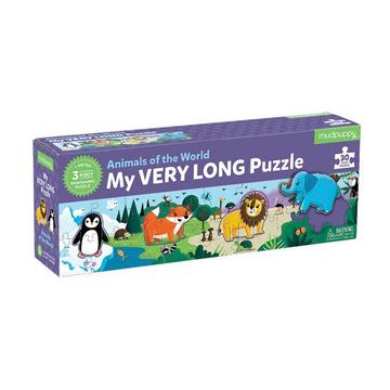 Puzzle long 30pces, Animaux du monde, Mudpuppy