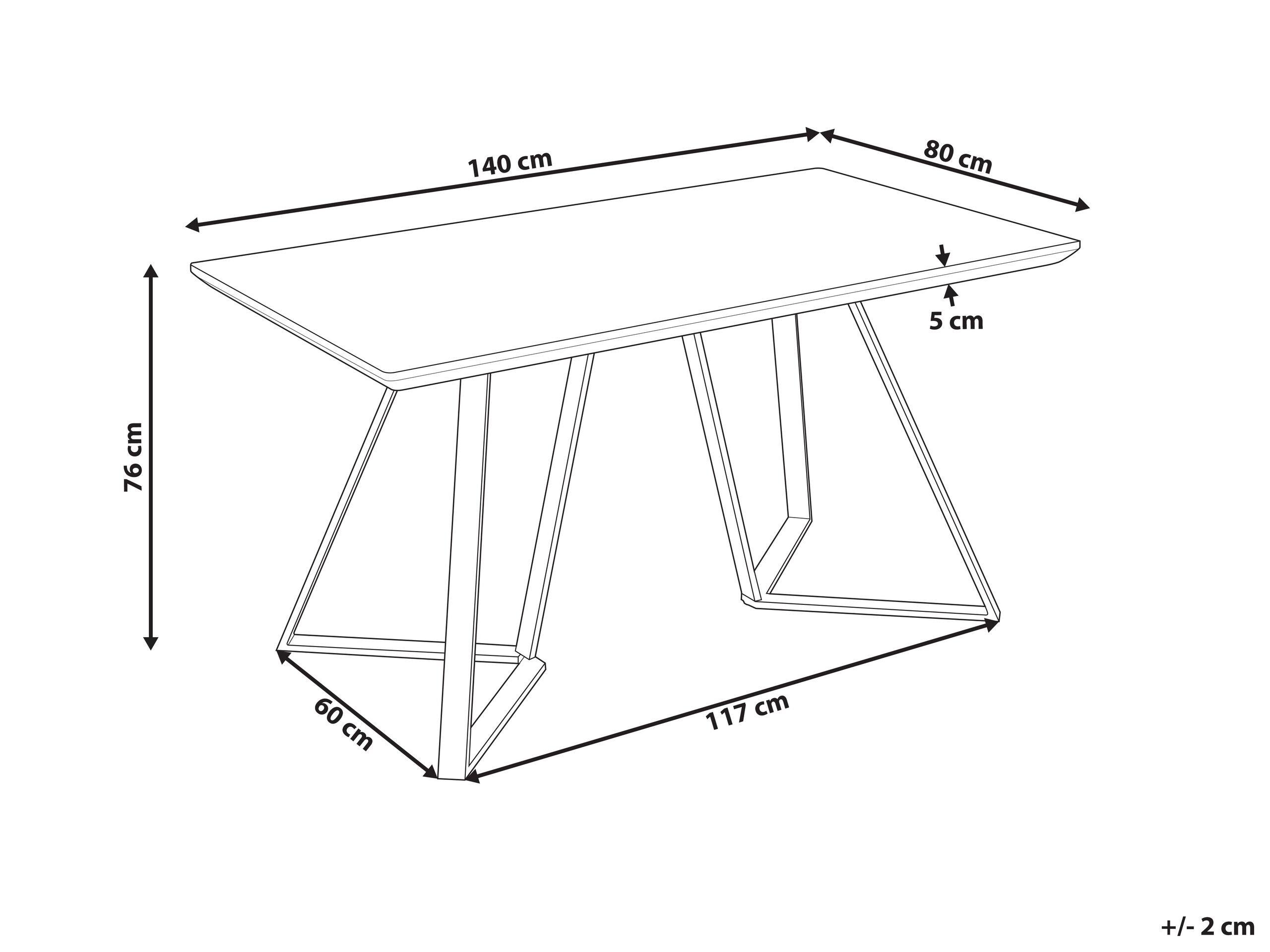 Beliani Table de repas en MDF Industriel UPTON  