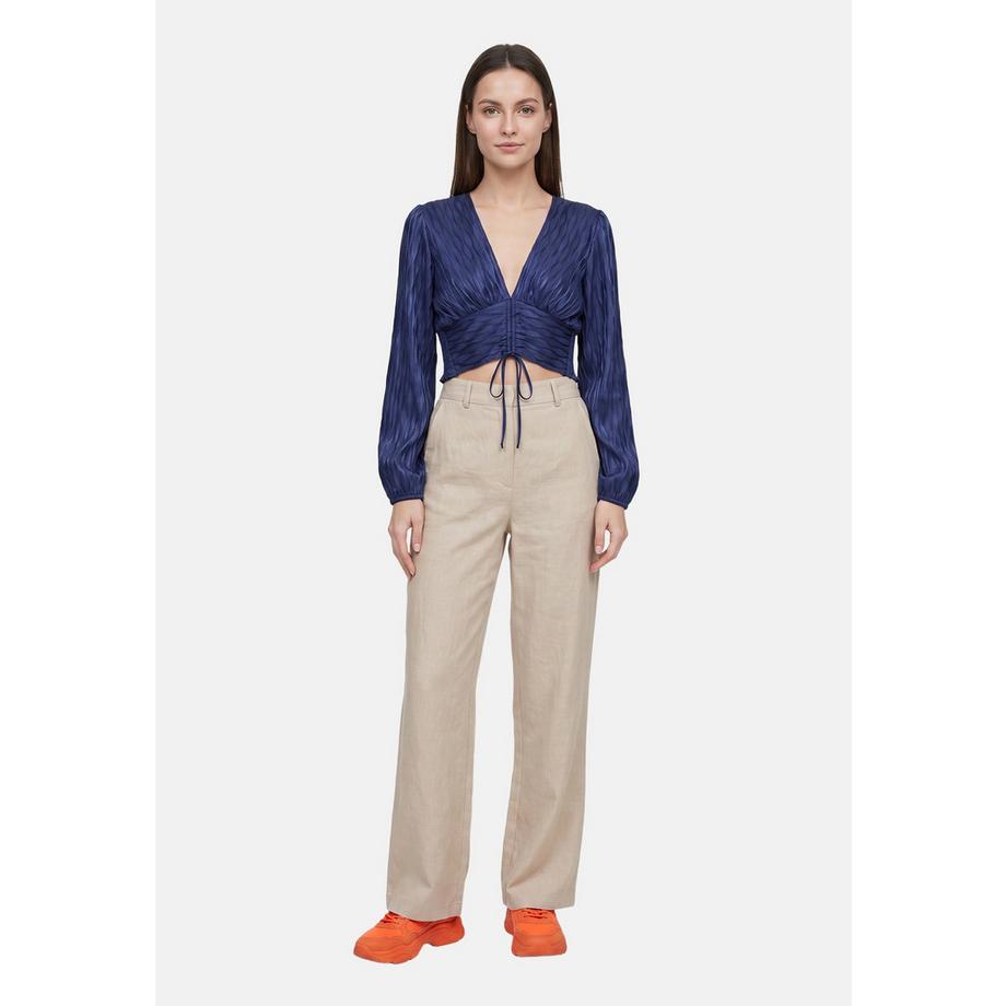 Chiara Ferretti Gerüschte V-Ausschnitt Crop Bluse  