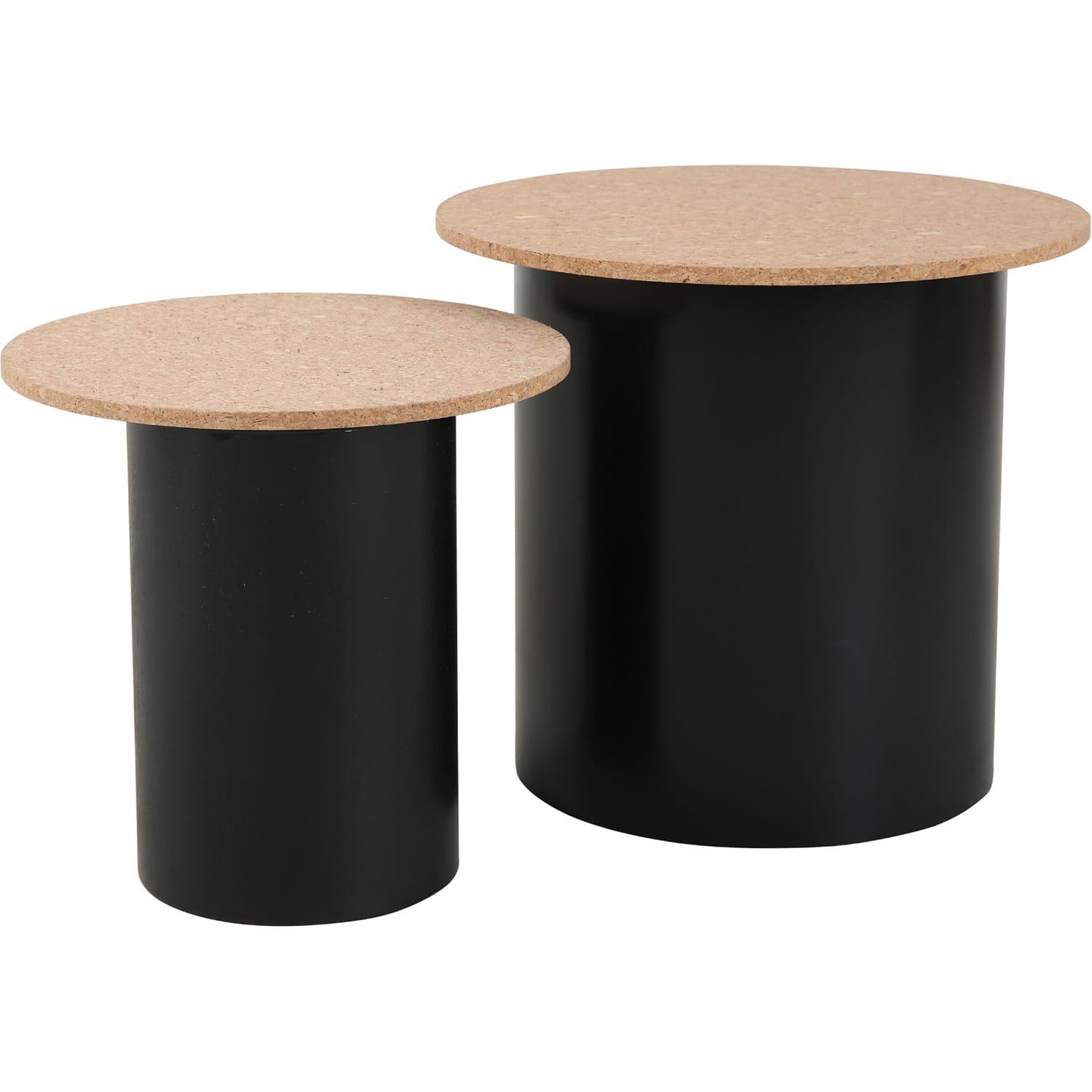 mutoni Table d'appoint Frabsta naturel 50 (lot de 2)  