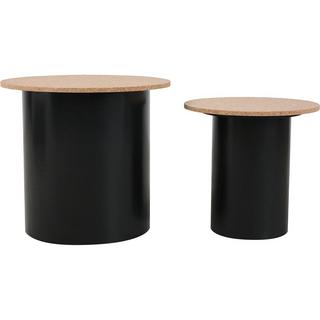 mutoni Table d'appoint Frabsta naturel 50 (lot de 2)  