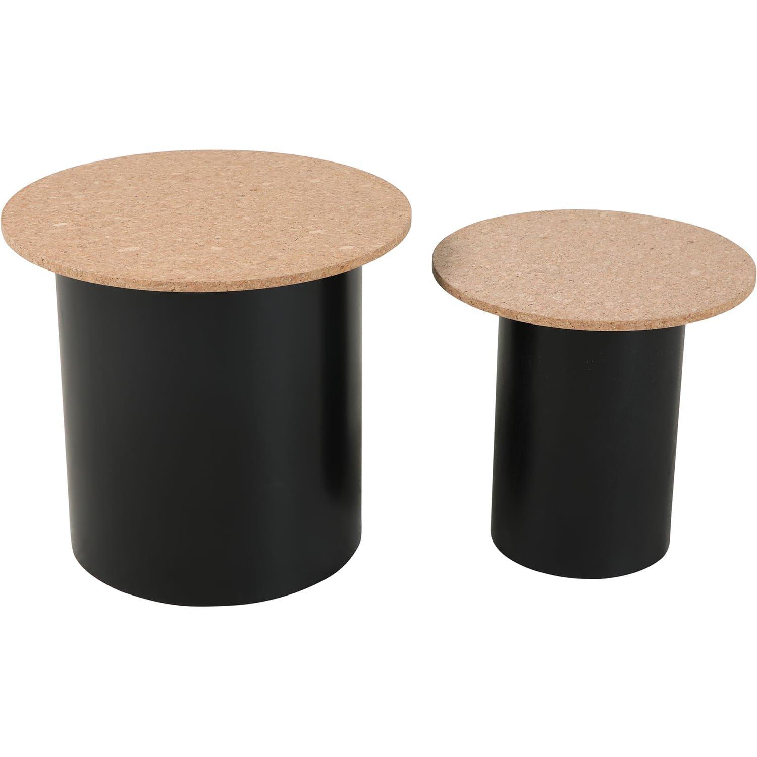 mutoni Table d'appoint Frabsta naturel 50 (lot de 2)  