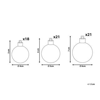 Beliani Weihnachtskugel 60er Set aus Kunststoff Klassisch TYIN  