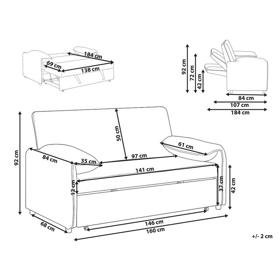 Beliani Schlafsofa  Minimalistisch HORMA  