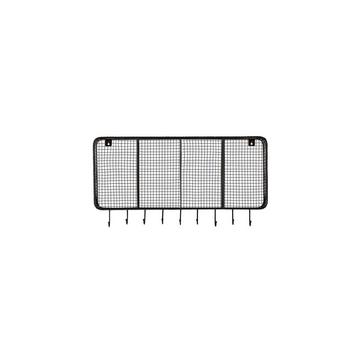 Rechteckiges Metall-Wandregal mit Haken Sona