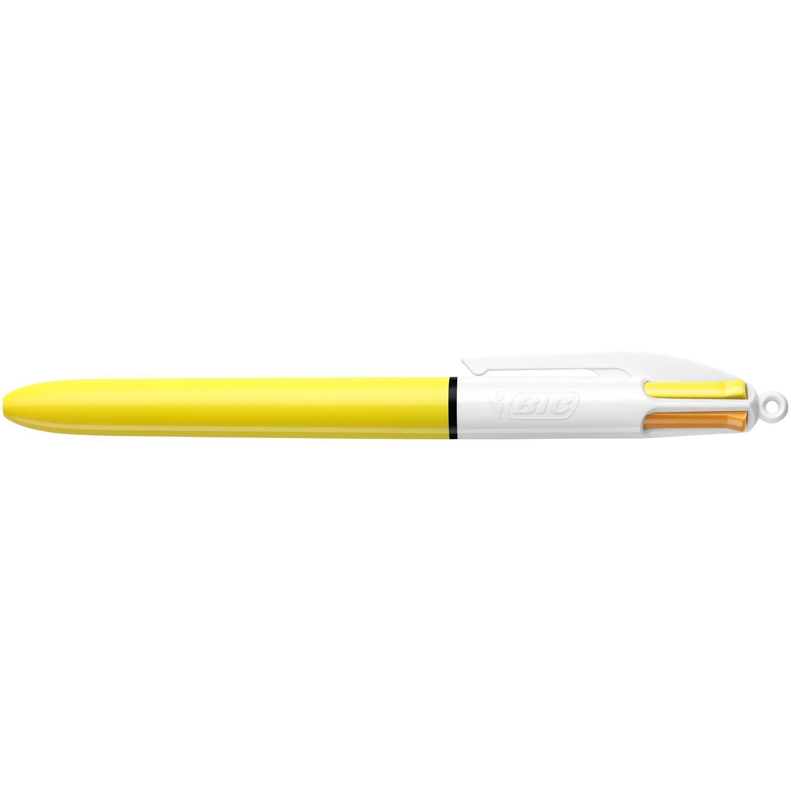 BiC  BIC 949898 stylo à bille Orange, Violet, Violet, Jaune Stylo à bille rétractable avec clip Moyen 1 pièce(s) 