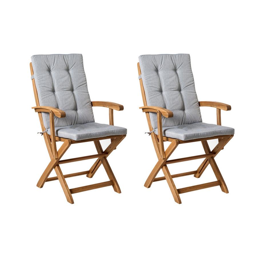 Set mit 2 Stühlen und Sitzkissen aus Akazienholz  MAUI PREMIUM