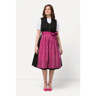 Ulla Popken Dirndl Boutons Décoratifs Col Montant Sans Manches  