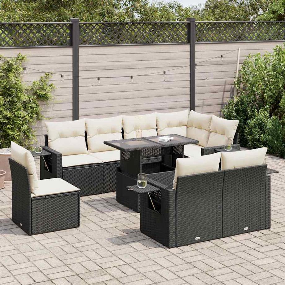 VidaXL set di divani da giardino Polirattan  