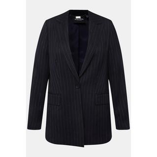 Ulla Popken  Blazer, rayures fines, col à revers, fente dans le dos 