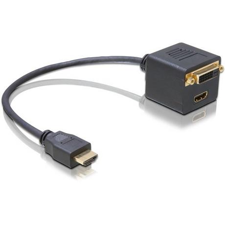 DeLock  DeLOCK 65054 cavo e adattatore video 0,2 m HDMI tipo A (Standard) HDMI + DVI Nero 