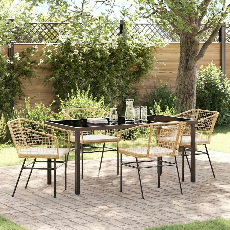 VidaXL Ensemble de salle à manger pour jardin poly rattan  