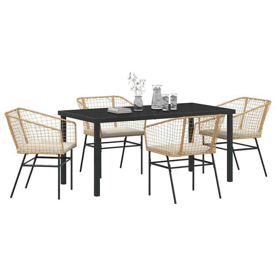 VidaXL Ensemble de salle à manger pour jardin poly rattan  