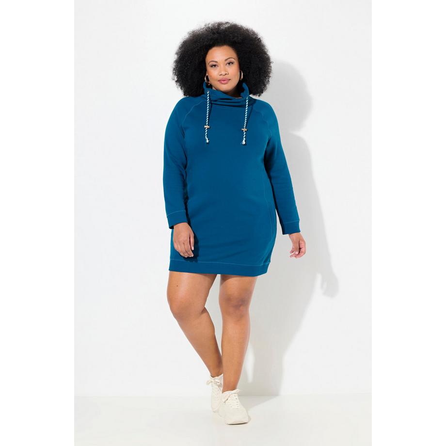 Ulla Popken Robe en Molleton Col Montant Manches Longues avec Poches  