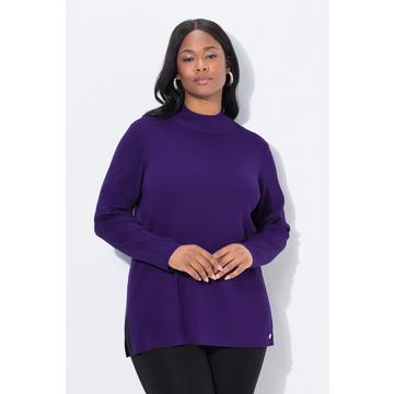 Maglione in maglia fine con collo alto a costine e maniche lunghe