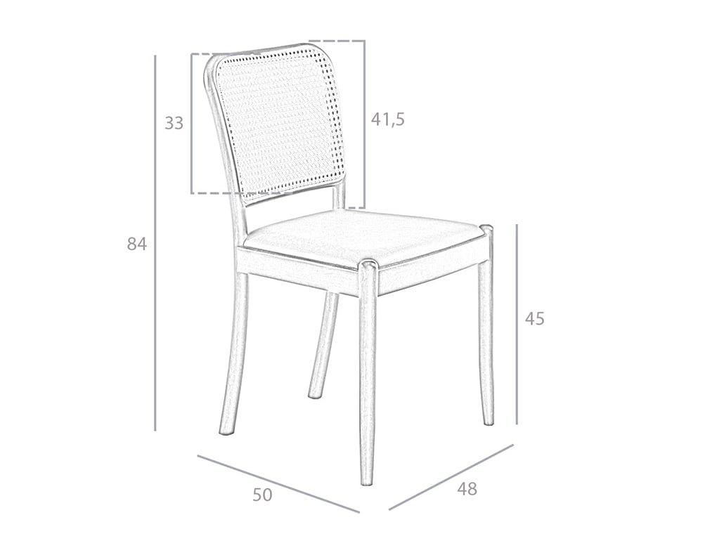 ANGEL CERDA Chaise en simili cuir et rotin  