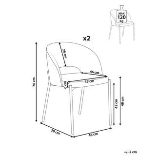 Beliani Set di 2 sedie da pranzo en Tessuto Moderno PENNY  