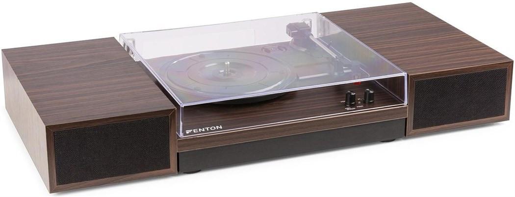 Fenton  RP165D Plattenspieler mit Lautsprechern, Holzoptik 