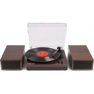 Fenton  RP165D Plattenspieler mit Lautsprechern, Holzoptik 