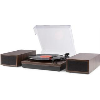 Fenton  RP165D Plattenspieler mit Lautsprechern, Holzoptik 