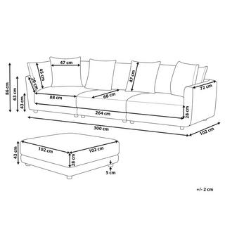 Beliani Canapé avec pouf en Polyester Moderne SIGTUNA  