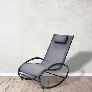 FS-STAR Schaukelstuhl mit Kissen dunkel  