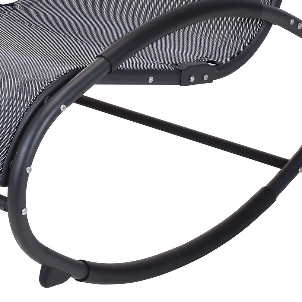 FS-STAR Schaukelstuhl mit Kissen dunkel  