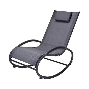 Schaukelstuhl mit Kissen dunkel