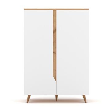 Credenza alta scandinava a 2 ante L90 cm - Decorazione legno e nero