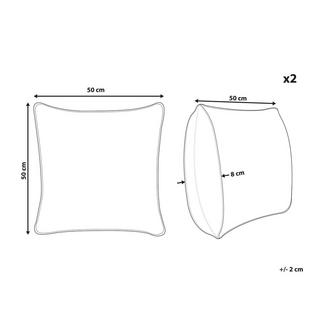 Beliani Lot de 2 coussins décoratifs en Lin Moderne KANPAS  