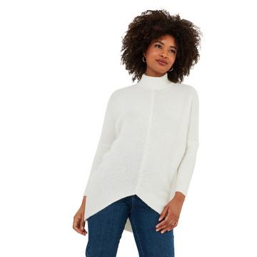 Batwing-Pullover mit asymmetrischem Saum