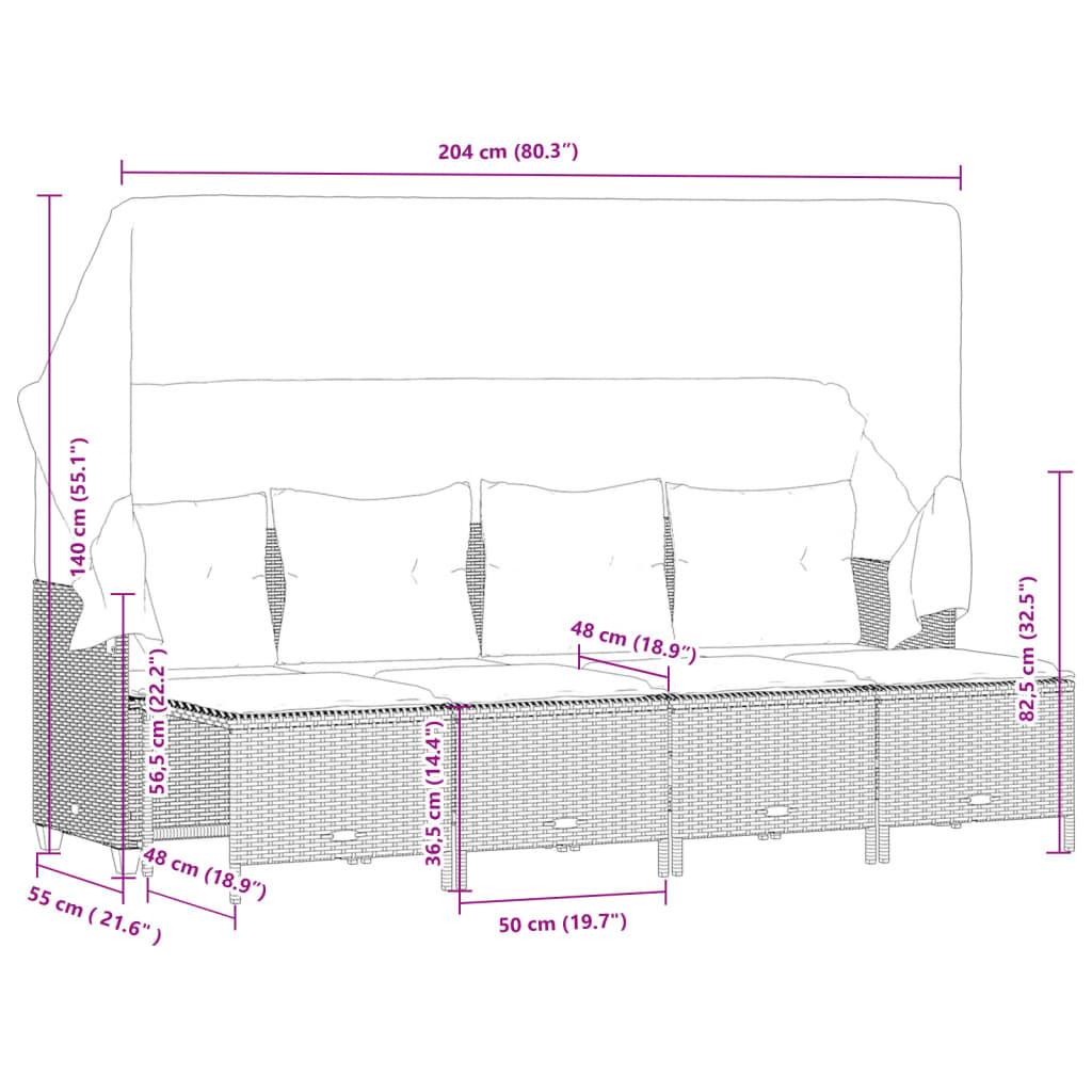 VidaXL Ensemble de canapés de jardin rotin synthétique  