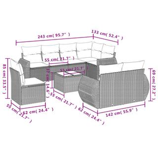 VidaXL Garten sofagarnitur poly-rattan  