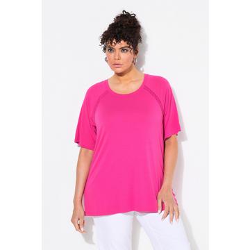 T-shirt classica con laccetti, scollo a girocollo e mezze maniche