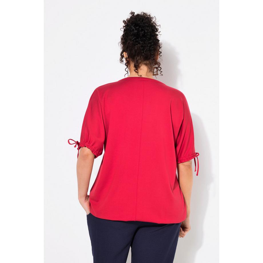 Ulla Popken Felpa Oversize Mezza Manica Scollo a Tunica  