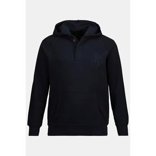 JP1880  Hoodie, Flammsweat, Kapuze, Knopfleiste 