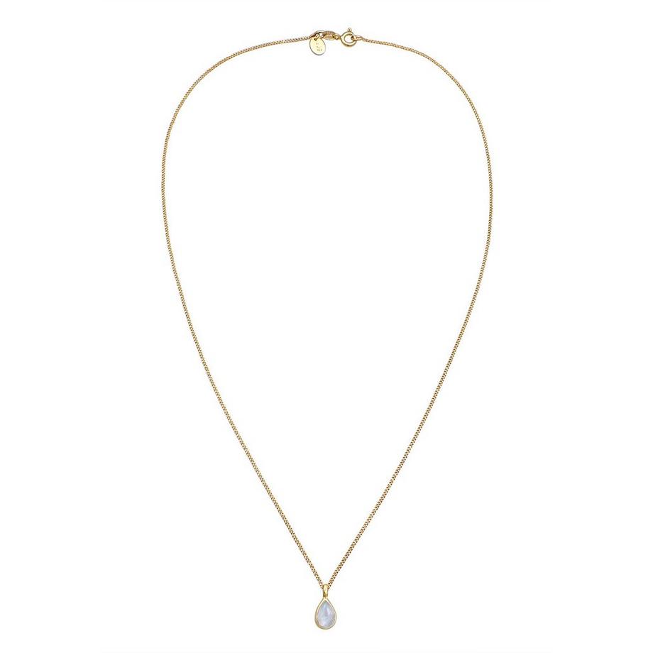 Elli  Halskette Tropfen Mondstein Elegant 925 Silber 