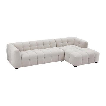 Ecksofa & Hocker - Ecke rechts - melierter Stoff - Beige - DILOME von Pascal Morabito