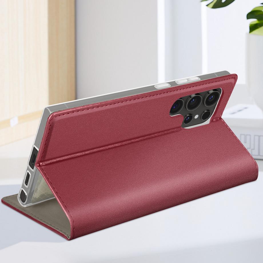 Avizar  Housse Folio Galaxy S24 Ultra Bordeaux 