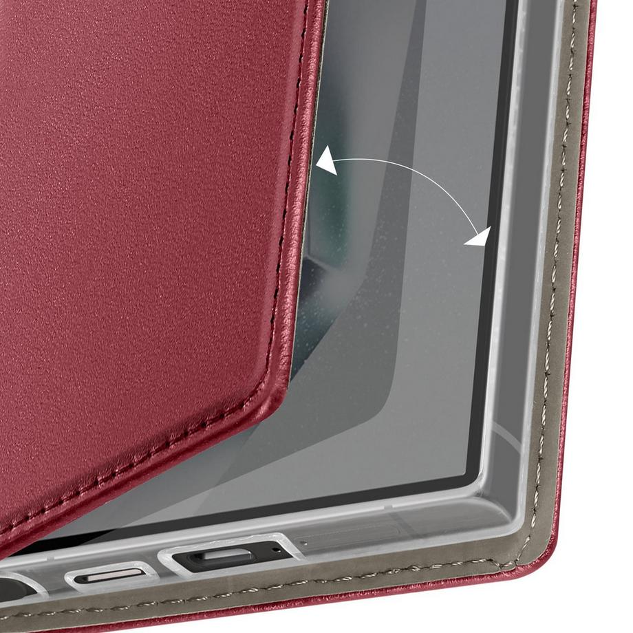 Avizar  Housse Folio Galaxy S24 Ultra Bordeaux 