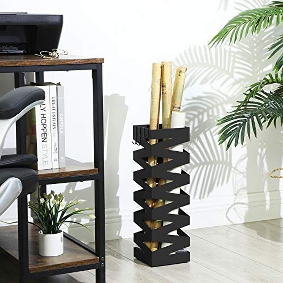 Pricenet Robuster Schirmständer aus Metall mit Abtropfschale und Haken  